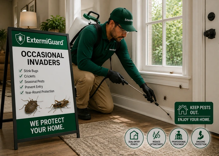 Occasional invaders pest control near me search for stink bugs crickets beetles and seasonal pests